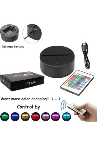 Wealthglow Renk Değiştiren 3d Dekoratif Şekilli Led Lamba - 12 Cm 3lhxyo Siyah