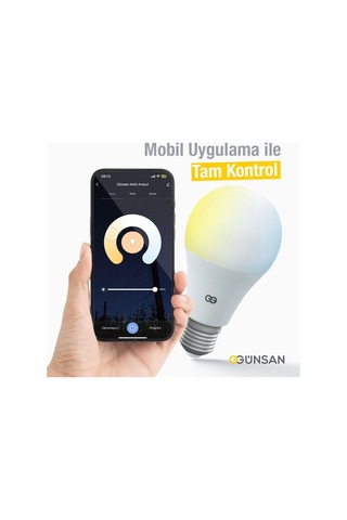 Günsan Akıllı Wifi Led Ampul Beyaz Işık Sesli Komut & Tuya & Smart Life Uyumlu 9w 2700k-6500k Ayarl Diğer