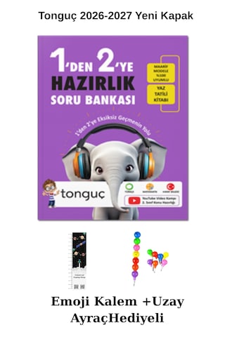 Tonguç 1'den 2'ye Hazırlık Kitabı Yeni Kapak Uzay A.+emoji Kalem Hediyeli 2026-2027 Maarif Modeli