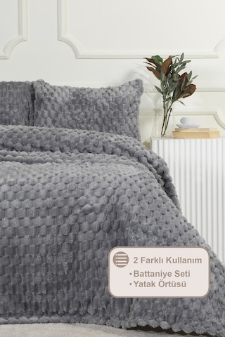 Elart Polen Battaniye Seti Tek Kişilik Wellsoft 2 Parça 180x240 Cm Antrasit Antrasit