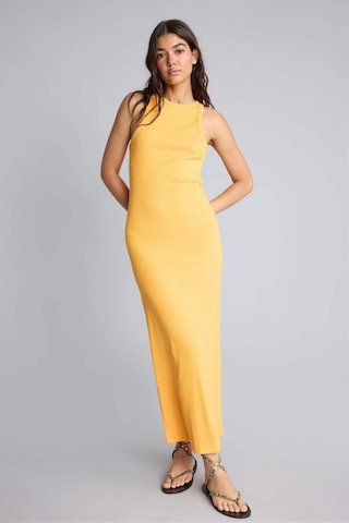 Defacto Bodycon Vücudu Saran Halter Yaka Ribana Kolsuz Turuncu Maxi Elbise H7119ax26smog43 Turuncu-og43