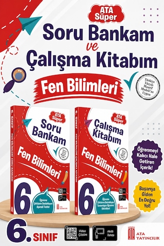 6. Sınıf Ata Süper Fen Bilimleri Soru Bankam + Çalışma Kitabım Seti
