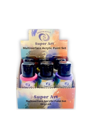 Superart Sedefli Akrilik Boya Seti 6'lı 50 Ml Çok Renkli