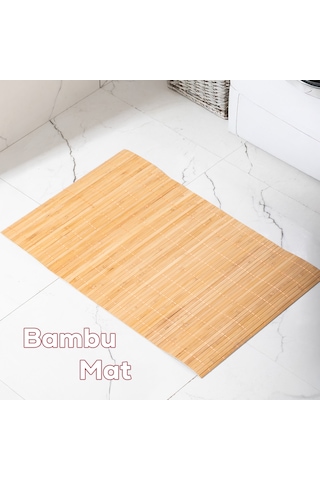 Porsima Pbt-374 Ahşap Bambu Kaymaz Banyo Matı Paspas 45x70cm