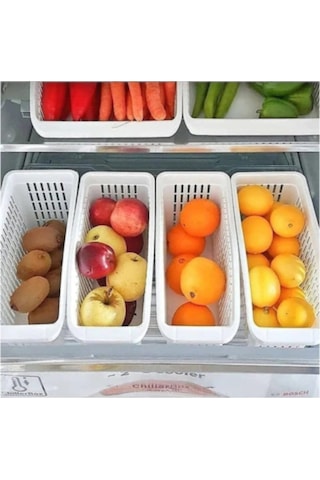 4 Adet Buzdolabı Düzenleyici, Dolap Içi Düzenleyici Organizer Beyaz