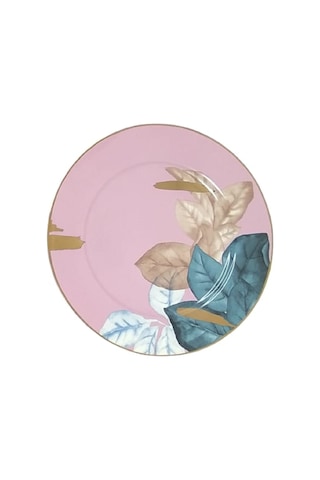Lucky Art Porselen Altın Sırlı 6 Adet Pasta Tabağı Desenli