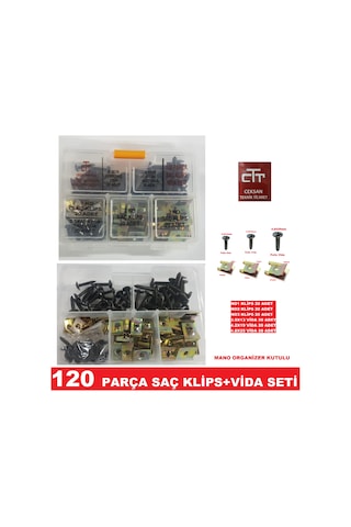 Sac Klips U Tip Sac Somunu Seti 120 Parça N11.20332