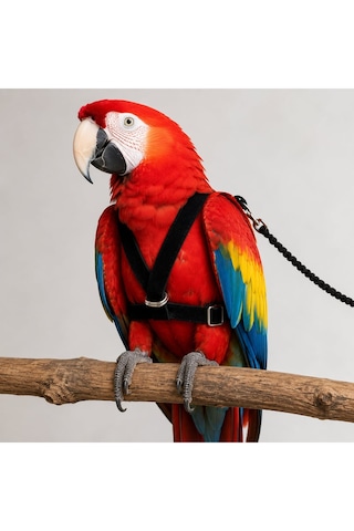 Macaw Ve Pakistan İskender Papağan Tasması - Ayarlanabilir