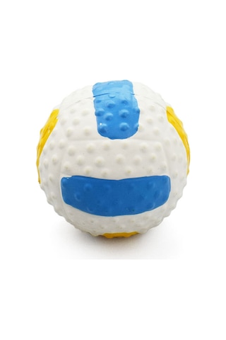 Lemestar Küçük Boy Sarı Futbol Şeklinde Lateks Köpek Oyuncak Topu - İçten Ses Çıkaran, Egzersiz Ve Eğitici, Ev Ve Dışarıda Kullanım, Diş Bakımı Fz-e5065