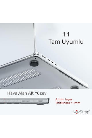 Novstrap Apple Uyumlu MacBook Pro 14 İnç M5 Çip A3434 İle Kılıf Sert Parlak Koruma Kapağı Şeffaf Karışık Çok Renkli