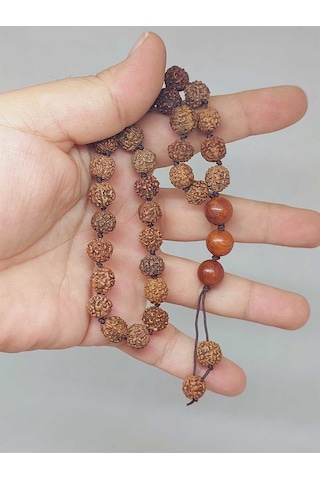 Rudraksha Tohum Düğümlü 33lük Tesbih 51622