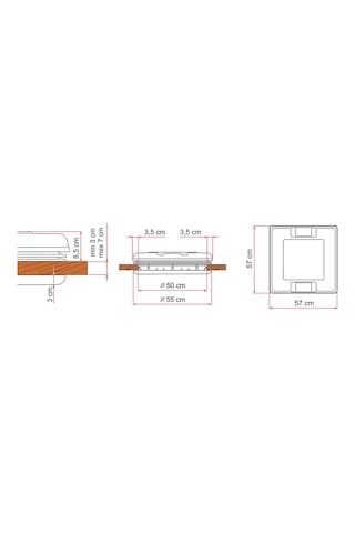 Fiamma Vent 50 Kristal 50 x 50 cm Karavan Tavan Heki Çok Renkli