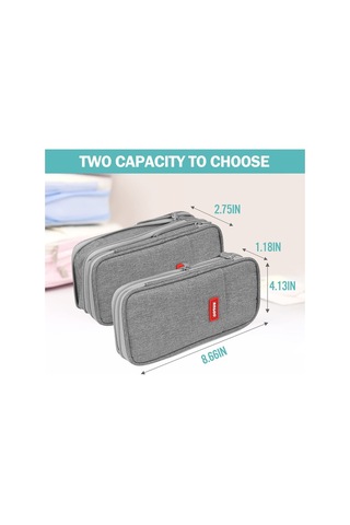 Genişletilebilir Büyük Kapasiteli Kalem Kutusu, Okul Ve Ofis İçin Pratik Kalemlik, Açık Gri Renk Gri