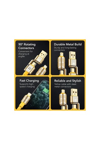 4in1 Hızlı Şarj Ve Data Kablosu Type-c / Lightning / Micro Usb Pl-8631 5580 Diğer