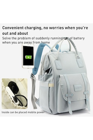 Çok Fonksiyonlu Usb Anne Ve Bebek Çantası - Siyah