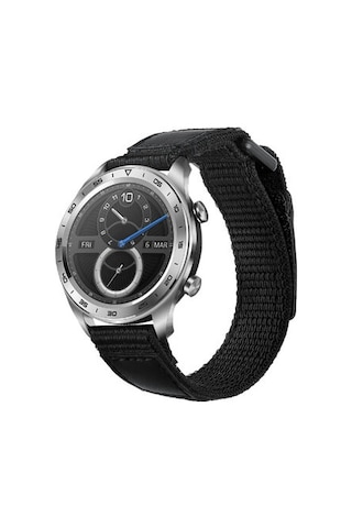 Samsung Galaxy Uyumlu Watch 42mm 20mm Magic Nylon Kordon - Siyah