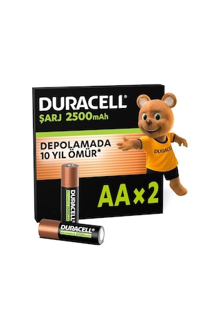 Duracell Şarj Edilebilir Aa Kalem Pil 2'li Paket , 2500 Mah Nimh, Önceden Sarj Edilmiş, Şarj Edilebilir Pilimiz