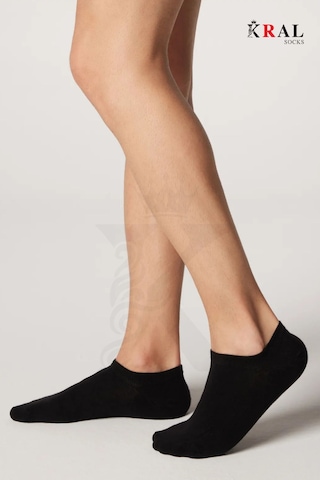Kral Socks Kadın Pamuklu Terletmez 10'lu - 10 Çift Yazlık Görünmez Çorap Siyah