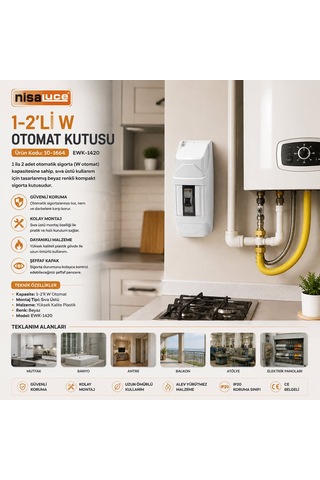 Nisaluce Ewk-1420 Sigorta Otomat Kutusu - 1-2 Sigortalı