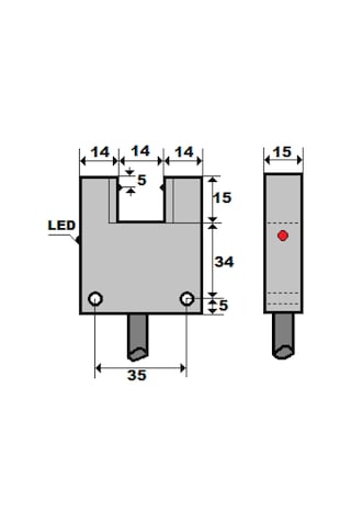 Mefa İf16-y16-pk ,çatal/16mm Pnp-nc 3-kablo Çatal Optik İplik Sensör