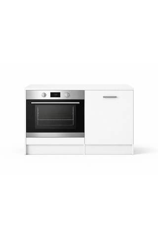 Mia Ankastre Fırın Modülü-çok Amaçlı Dolap -110 Cm -1 Kapaklı-laminat Beyaz Tezgah Dahil