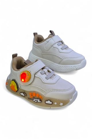 Pepino Ortopedik Taban Unisex Ördek Desenli Bebek Spor Ayakkabı Beyaz