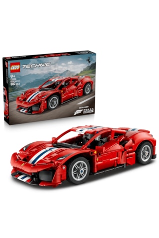 LEGO® Technic Ferrari 488 PISTA Araba 42235 - 9 Yaş ve Üzeri Çocuklar için V8 Motor İçeren Yaratıcı Oyuncak Yapım Seti (882 Parça)