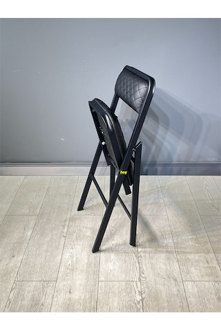 Hey 4'lü Katlanır Kamp Sandalyesi Piknik Sandalyesi Siyah Baklava Siyah