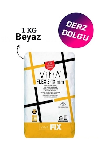 Vitraflex Beyaz 1 Kg Esnek Silikon Katkılı Derz Dolgu Malzemesi