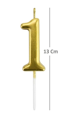 0 Gold Mum 13 Cm Büyük Boy Rakam Doğum Günü Pasta Süsleme Altın