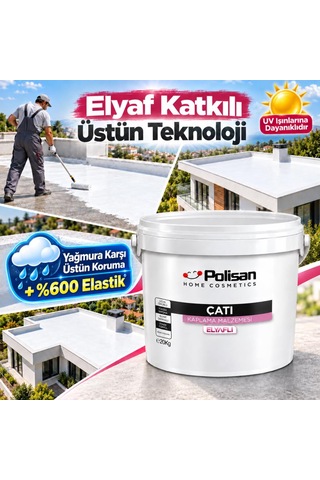 Polisan Çatı Elyaflı Su Yalıtım Malzemesi 2.5 Lt Ral 7035 Açık Gri