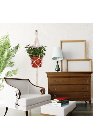 Ulzyvf Reedark Pamuk Makrome İp Ev Dekoru Bitki Askısı Asılı 80-85cm - Cz