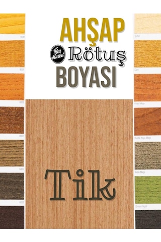 Ahşap Rötuş Boyası - Tik Renk - 25ml , Fırçalı Cam Şişede Mobilya Masa Sandalye Sehpa Çizik Onarıcı