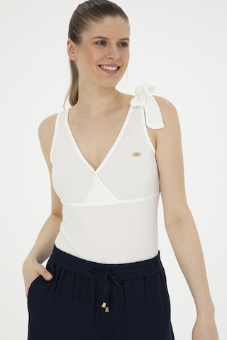 U.S. Polo Assn. Kadın Beyaz V Yaka Tişört 50287560-VR013