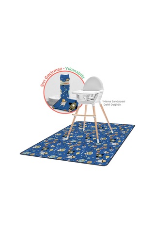 Mama Sandalyesi ve Aktivite Örtüsü - Kaydırmaz Taban - Su Itici Yüzey - Yıkanabilir - 145x120 CM