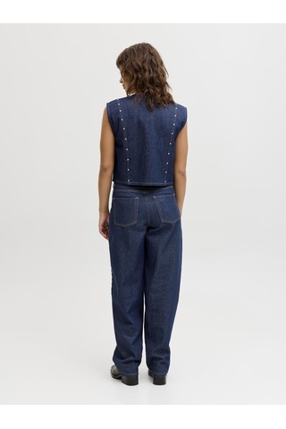 Jack & Jones Kadin Hakim Yaka Kolsuz Denim Gömlek - Mae - 12286386 Dark Blue Denim