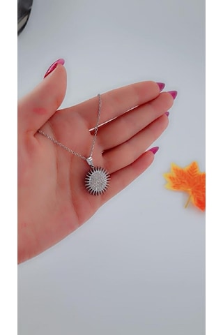 Bhs Life Kadın Zirkon Taş Ay Tasarım Çelik Kolye Gümüş Kolye