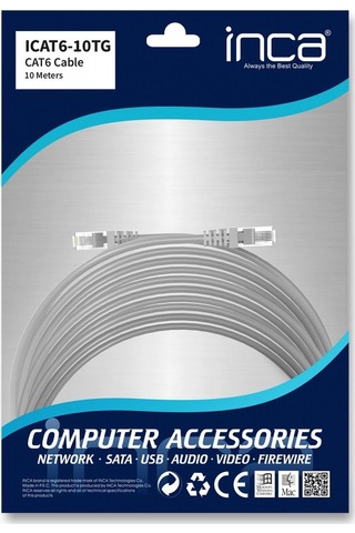 Inca 10metre Cat6 Utp Icat6-10tg Gri Patch Kablo-213588