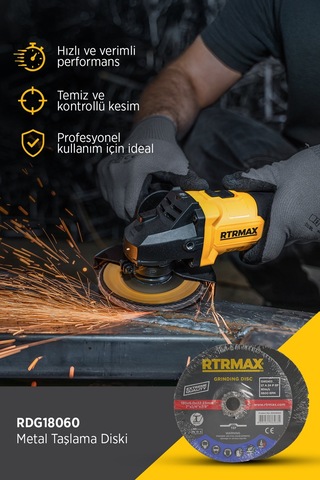 Rdg18060 Metal Taşlama Diski 180 X 3.0 X 22 Mm - 5 Adet