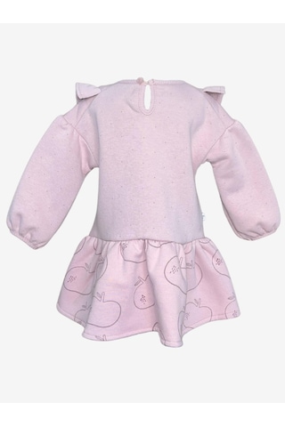 Caramell 6-9 Aylık 62-74 Cm Kışlık %100 Pamuk Dışı Penye İçi Polar Bebek Çocuk Elbise-667 Lila