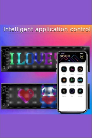 Bolsat Pixel Led Panel 16x192led 19x176cm Dijital Ekran Yazı Ve Animasyon Bantlı Bluetooth