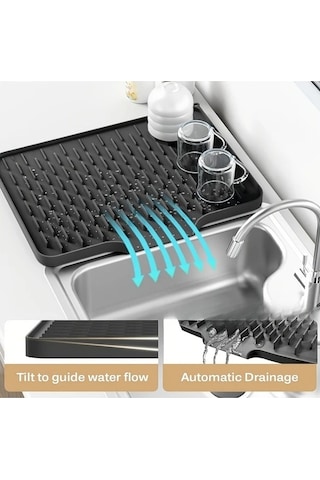 Trendooze Gaojunshop01 Kaymaz Siyah Silikon Altlık 15.75x12.6 Isıya Dayanıklı Mutfak Ürünü