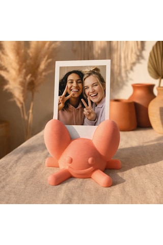 Sevimli Figür Instax Polaroid Fotoğraf Tutucu Stand Pembe