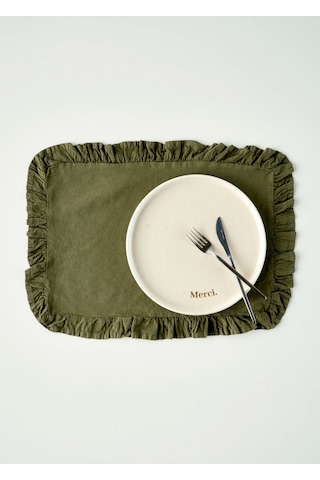 Bella Maison %100 Pamuk Elegance Amerikan Servis Haki 35x45 Cm Haki