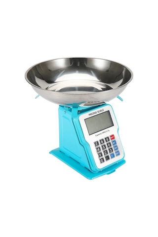 Mavi 30kg/1g Dijital Kefeli Terazi-pilli & Adaptörlü, P.çelik Tepsi, Tutar Hesaplama Elektronik Tartı