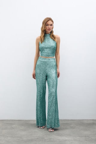 Sateen Payetli Salaş Pantolon - Mint-135395 Mint
