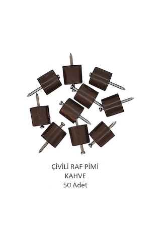 Çivili Raf Pimi Kahve 50 Adet Kahve