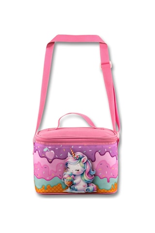 Ümit Çanta Termoslu/ısı Yalıtımlı Beslenme Çantası - 5004 - Dondurma Yiyen Unicorn, Mor Pembe Kız Çocuk Mor - Pembe