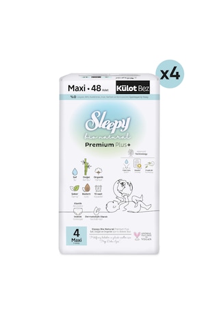 Sleepy Bio Natural Premium Plus Ultra Paket Külot Bez 4 Numara Maxi 192 Adet