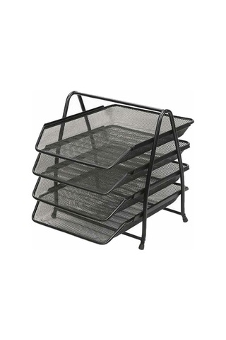 Rubenıs 9184 4 Lü Siyah Metal Evrak Rafı